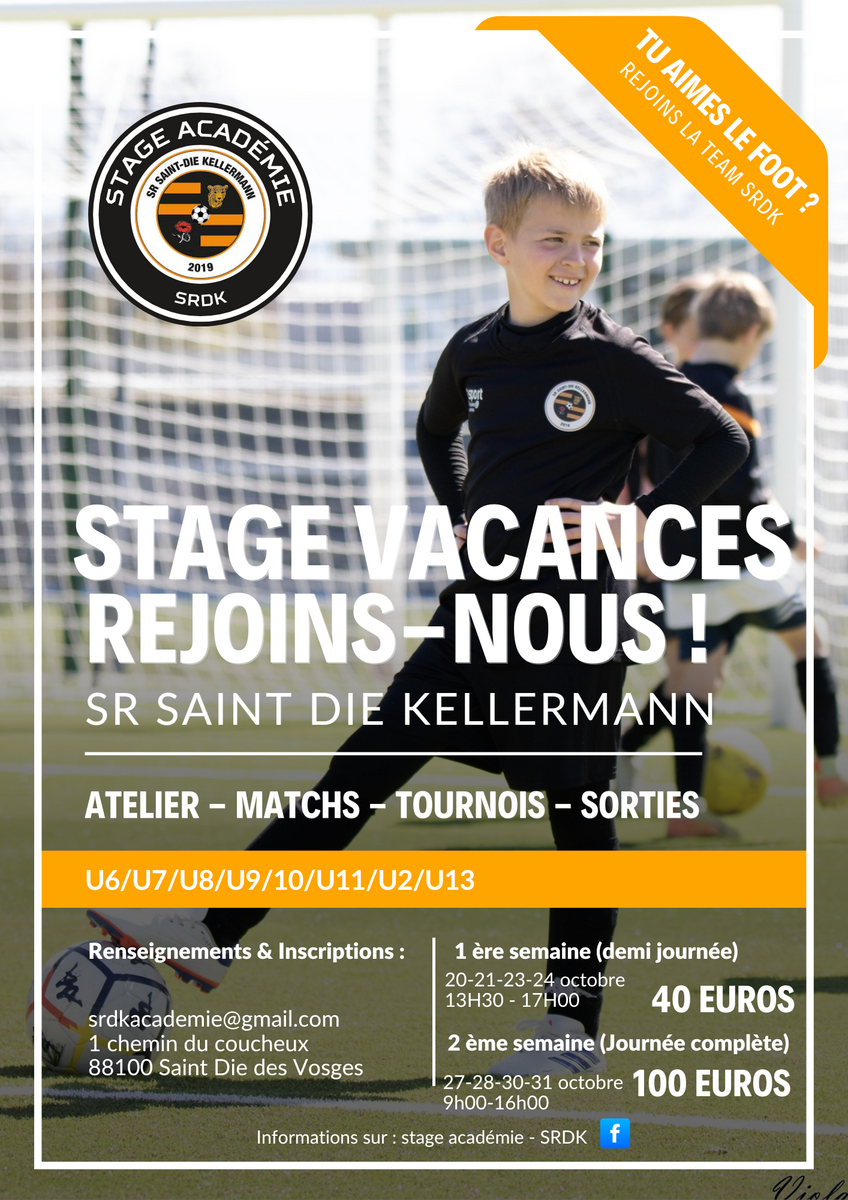 INSCRIPTION  STAGE  VACANCES OCTOBRE