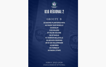 LE GROUPE B POUR LA TEAM U16 R2